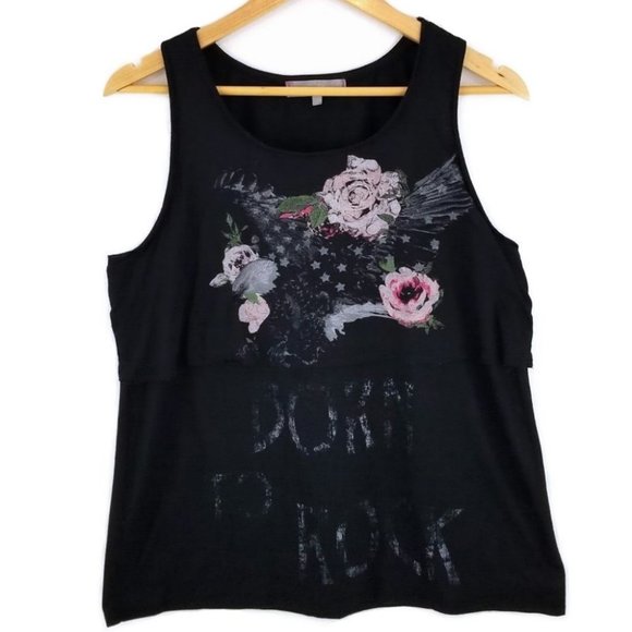 Tops - Born To Rock Graphic Tank Top